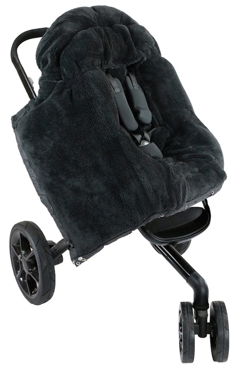7 A.M. Enfant Blanket 212 Evolution Plush Footmuff - Black Plush - B212E-BP