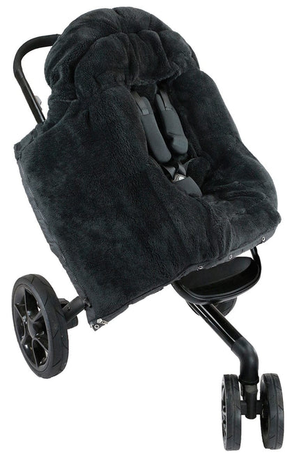 7 A.M. Enfant Blanket 212 Evolution Plush Footmuff - Black Plush - B212E-BP