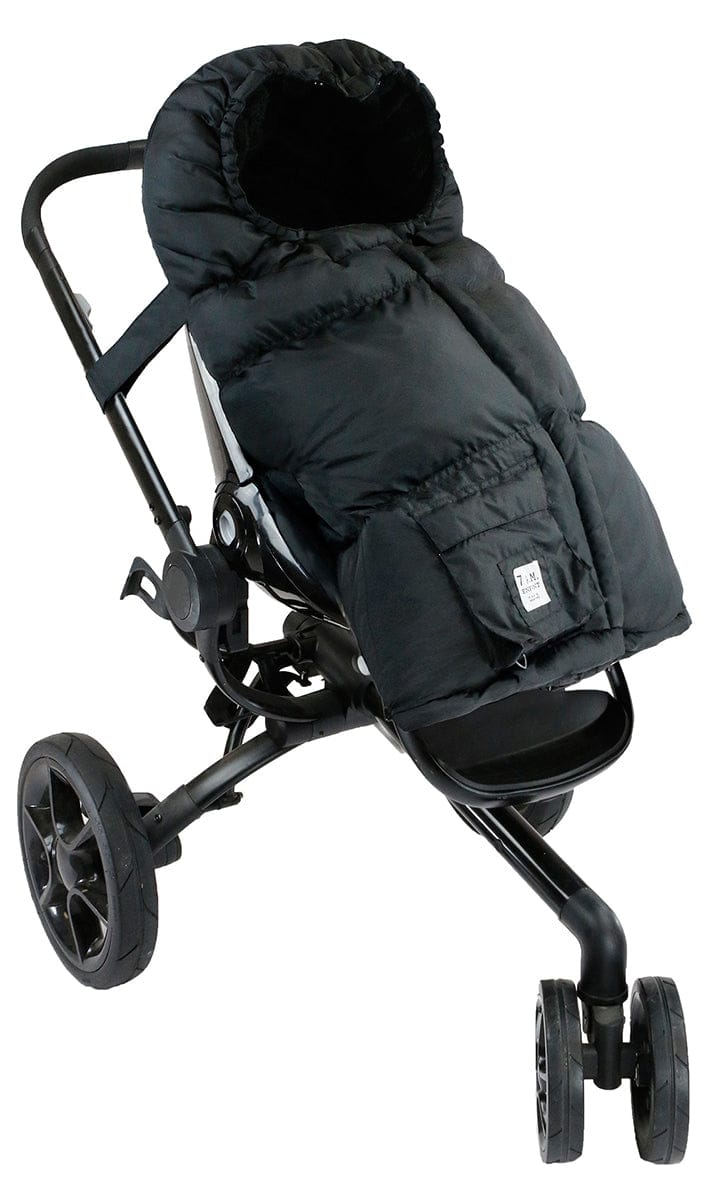 7 A.M. Enfant Blanket 212 Evolution Plush Footmuff - Black Plush - B212E-BP