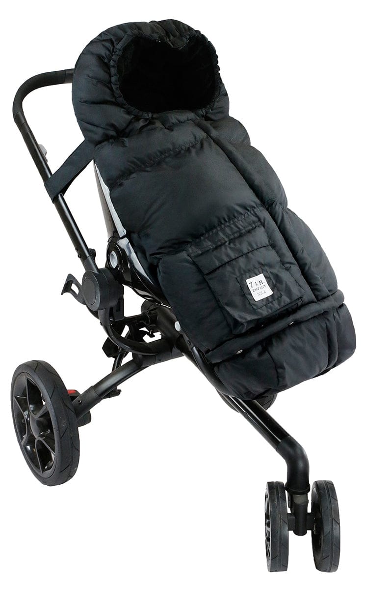 7 A.M. Enfant Blanket 212 Evolution Plush Footmuff - Black Plush - B212E-BP