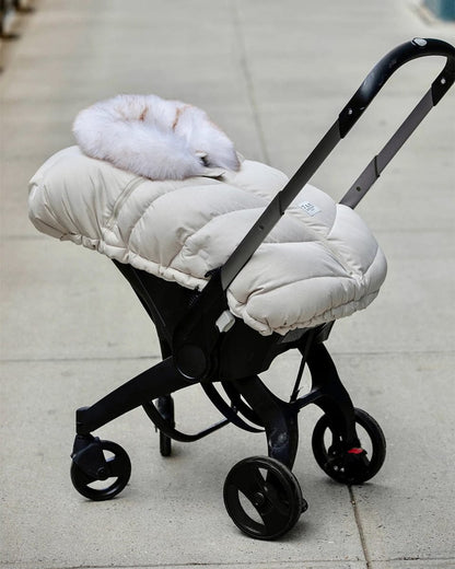 7 A.M. Enfant Car Seat Cocoon Tundra - Heather Beige / White Faux Fur - CSC-HBF