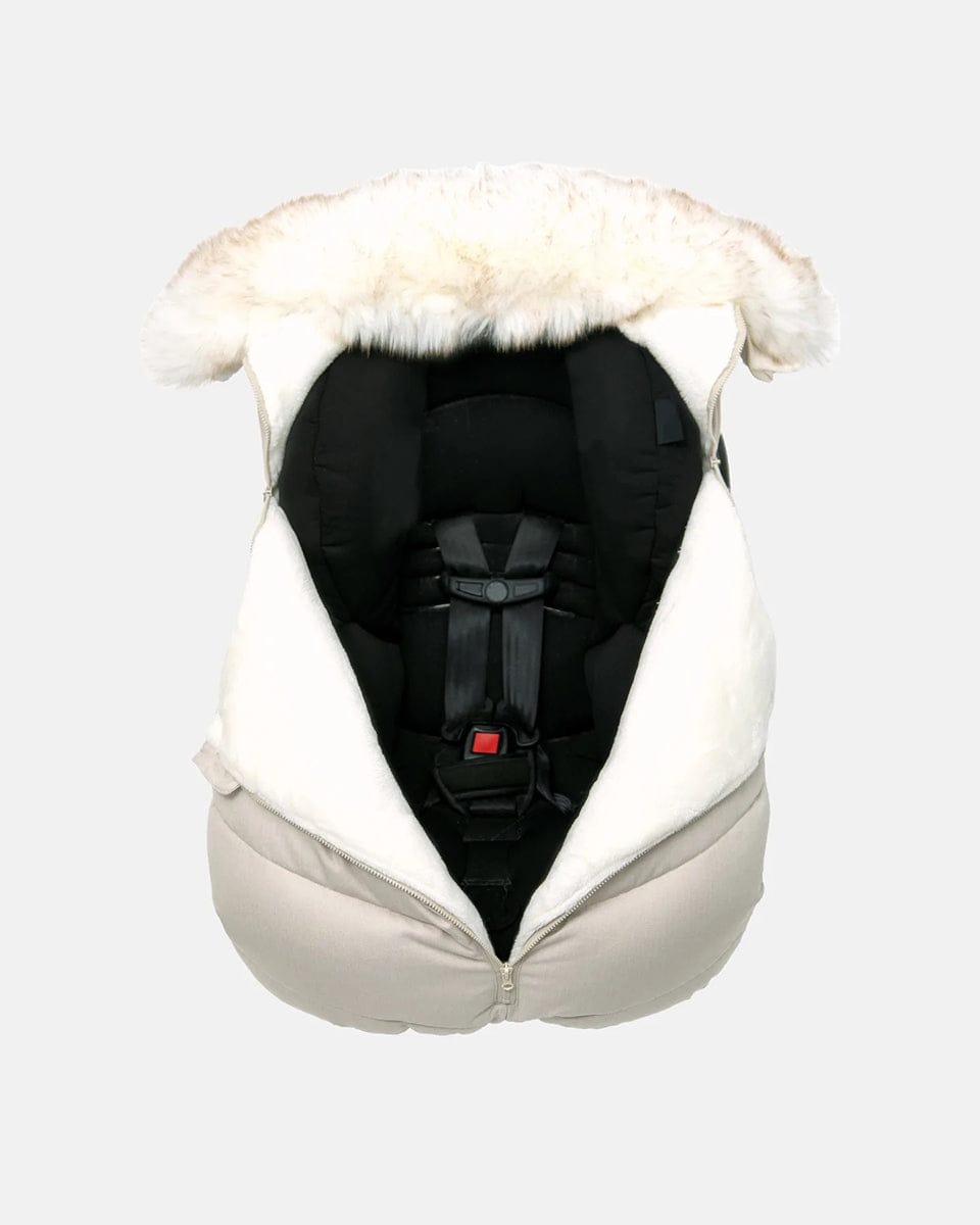 7 A.M. Enfant Car Seat Cocoon Tundra - Heather Beige / White Faux Fur - CSC-HBF