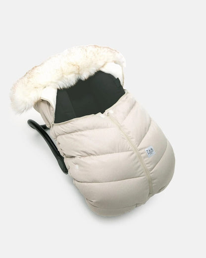 7 A.M. Enfant Car Seat Cocoon Tundra - Heather Beige / White Faux Fur - CSC-HBF