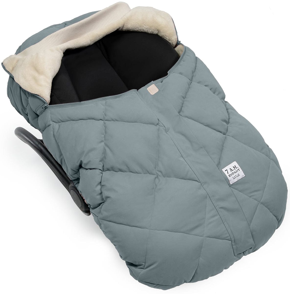 7 A.M. Enfant Cocoon Car Seat Cover - Benji - Mirage Blue Quilted - CSC-MIQ