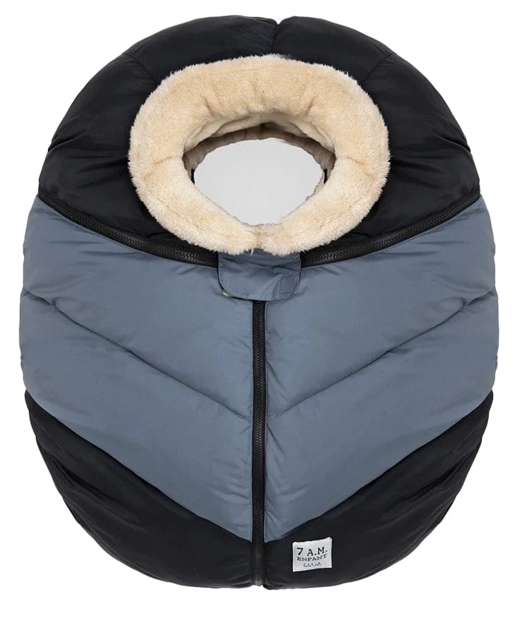 7 A.M. Enfant Cocoon Car Seat Cover - Black / Ash Blue - csc-bkab