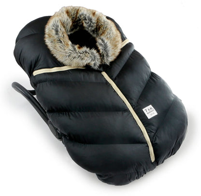 7 A.M. Enfant Cocoon Car Seat Cover - Black Faux Fur - csc-bkf