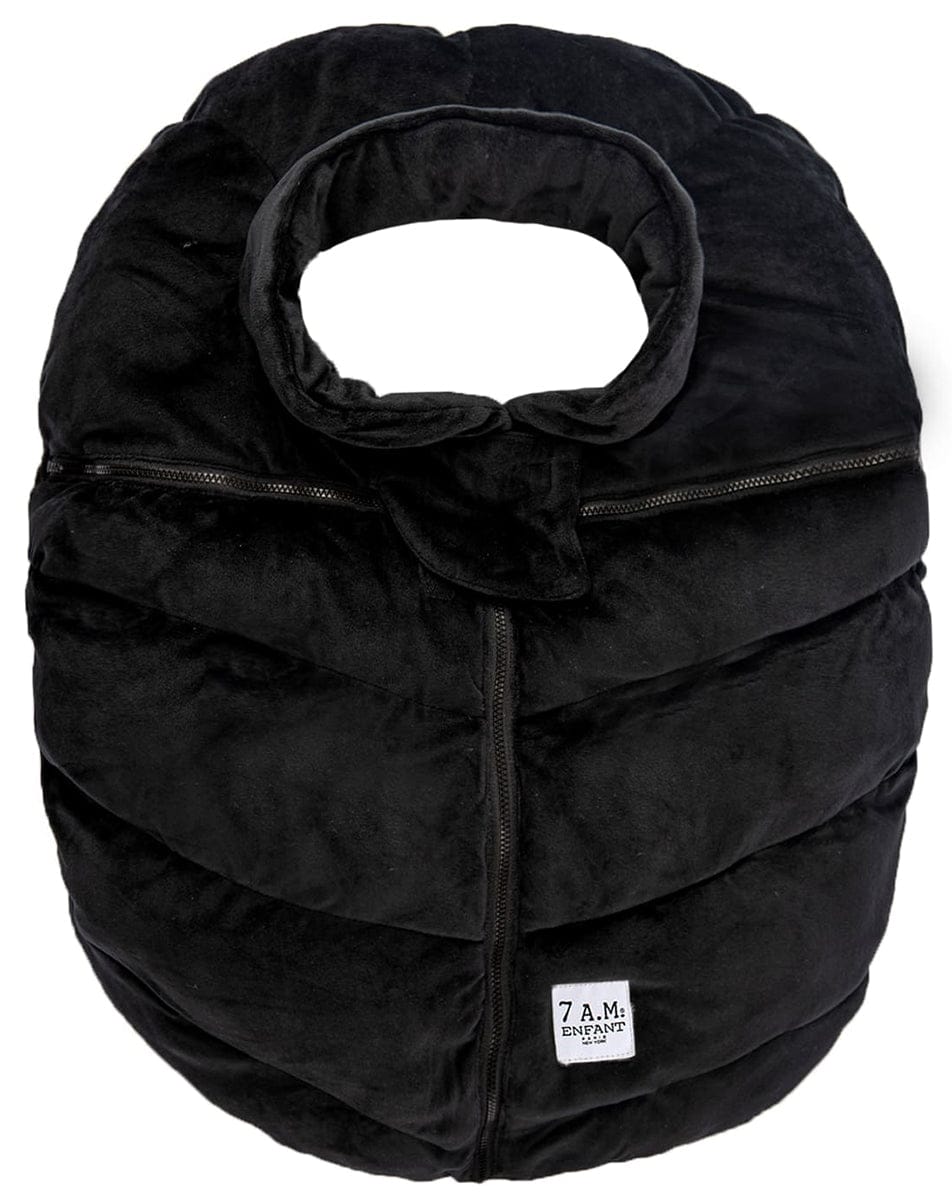 7 A.M. Enfant Cocoon Car Seat Cover - Black Velour - CSC-BVL