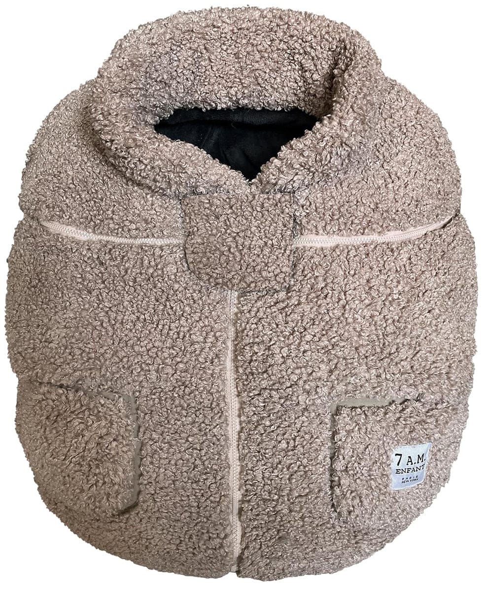 7 A.M. Enfant Cocoon Car Seat Cover - Teddy - Oatmeal Teddy - CSC-TEDO