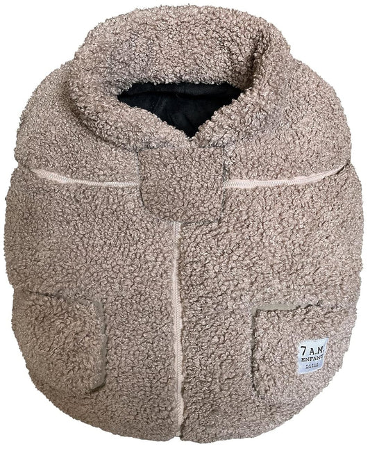 7 A.M. Enfant Cocoon Car Seat Cover - Teddy - Oatmeal Teddy - CSC-TEDO