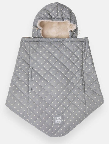 7 A.M. Enfant K-Poncho Baby Carrier Cover - Grey Stars - KP50-PGS