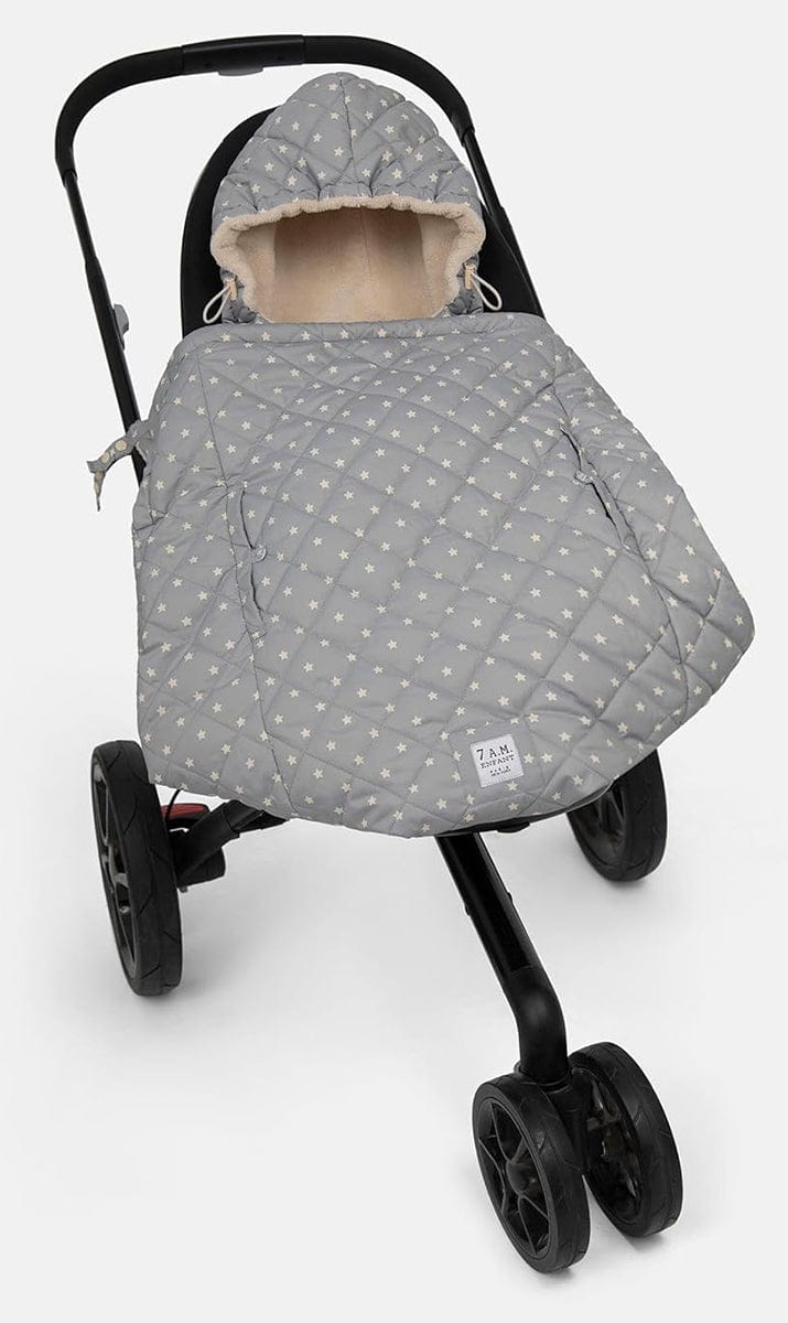 7 A.M. Enfant K-Poncho Baby Carrier Cover - Grey Stars - KP50-PGS