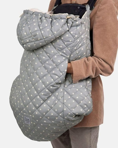 7 A.M. Enfant K-Poncho Baby Carrier Cover - Grey Stars - KP50-PGS