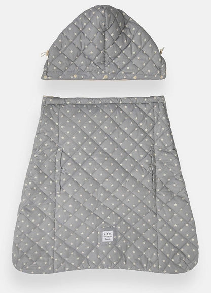 7 A.M. Enfant K-Poncho Baby Carrier Cover - Grey Stars - KP50-PGS