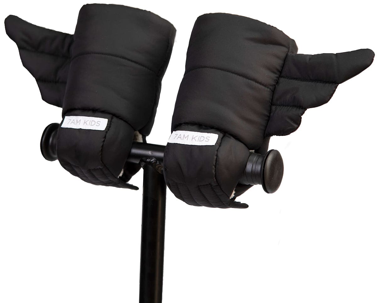 7 A.M. Enfant KIDS Warmmuffs - Wings - Black (2T-4T) - HMK131-BKW