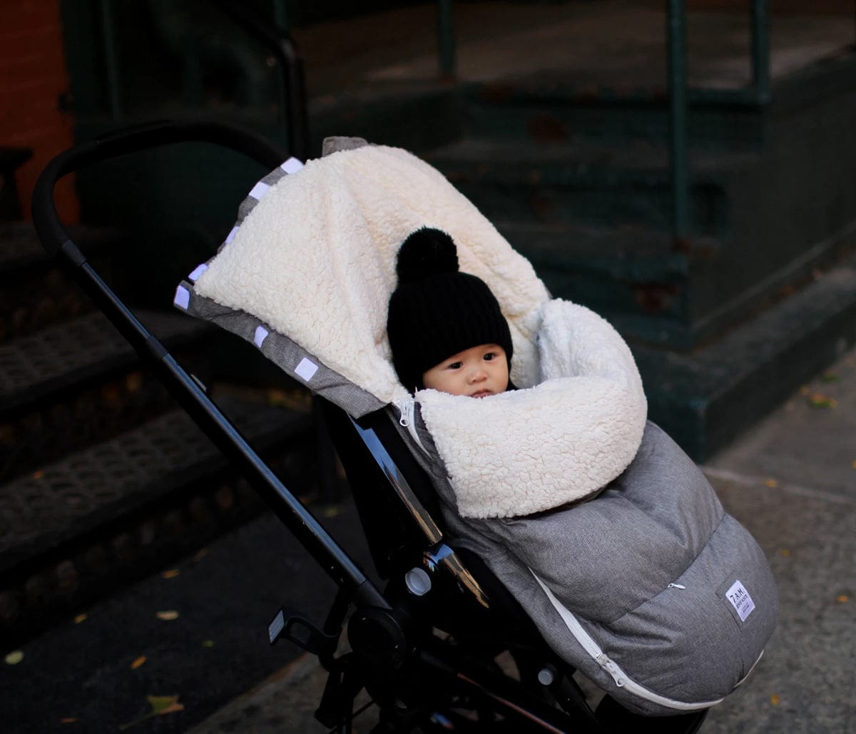 7 A.M. Enfant LambPOD Footmuff, Medium/Large (18M-3T) - Heather Grey - podl10ml-hg