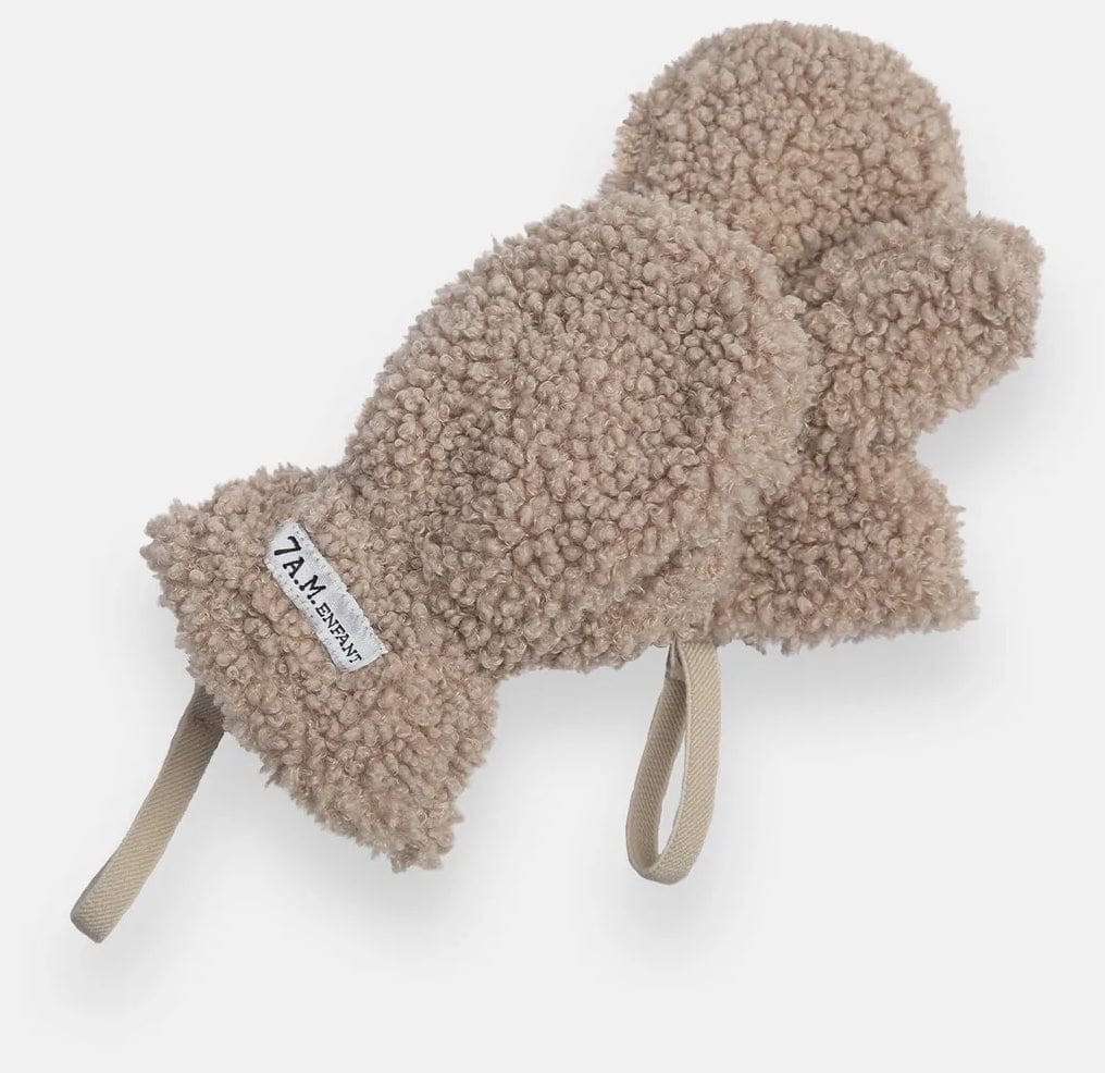 7 A.M. Enfant Mittens - Teddy - Oatmeal (0-6M) - MT90-B1-TEDO
