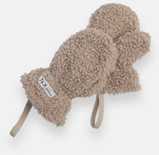 7 A.M. Enfant Mittens - Teddy - Oatmeal (6-12M) - MT90-D2-TEDO