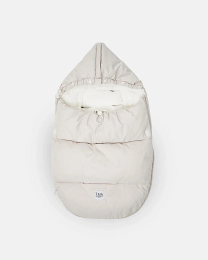 7 A.M. Enfant Plushpod Footmuff - Tundra Heather Beige / White Faux Fur (0-18m) - POD50-E1-HBF