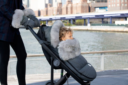 7 A.M. Enfant Plushpod Footmuff - Tundra - Heather Grey Dark - Arctic Faux Fur (0-18m) - POD50SM-HGDF