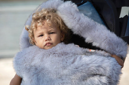 7 A.M. Enfant Plushpod Footmuff - Tundra - Heather Grey Dark - Arctic Faux Fur (0-18m) - POD50SM-HGDF
