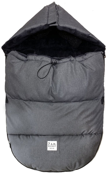 7 A.M. Enfant Plushpod Footmuff - Tundra - Heather Grey Dark - Arctic Faux Fur (18m-3T) - POD50ML-HGDF