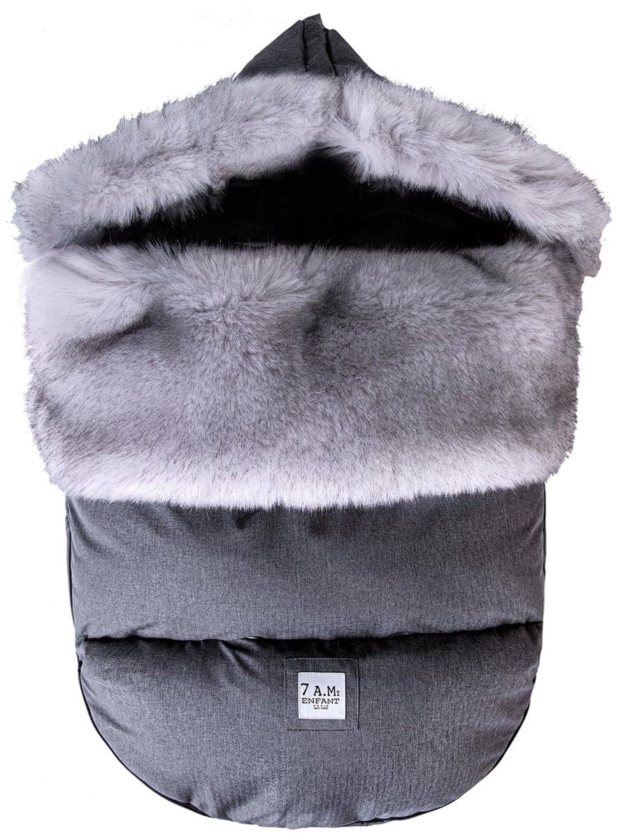 7 A.M. Enfant Plushpod Footmuff - Tundra - Heather Grey Dark - Arctic Faux Fur (18m-3T) - POD50ML-HGDF