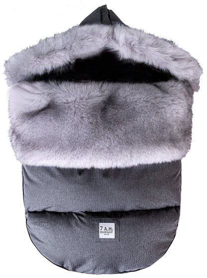 7 A.M. Enfant Plushpod Footmuff - Tundra - Heather Grey Dark - Arctic Faux Fur (18m-3T) - POD50ML-HGDF