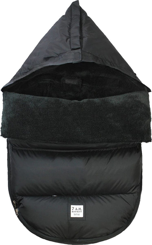 7 A.M. Enfant POD Footmuff, Medium/Large (18M-3T) - Black Plush - POD20ML-BP