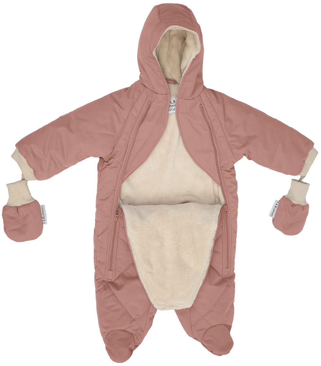 7 A.M. Enfant Snowsuit Bebe - Benji - Rose Dawn Quilted (6-12m) - SSB802-ROQ