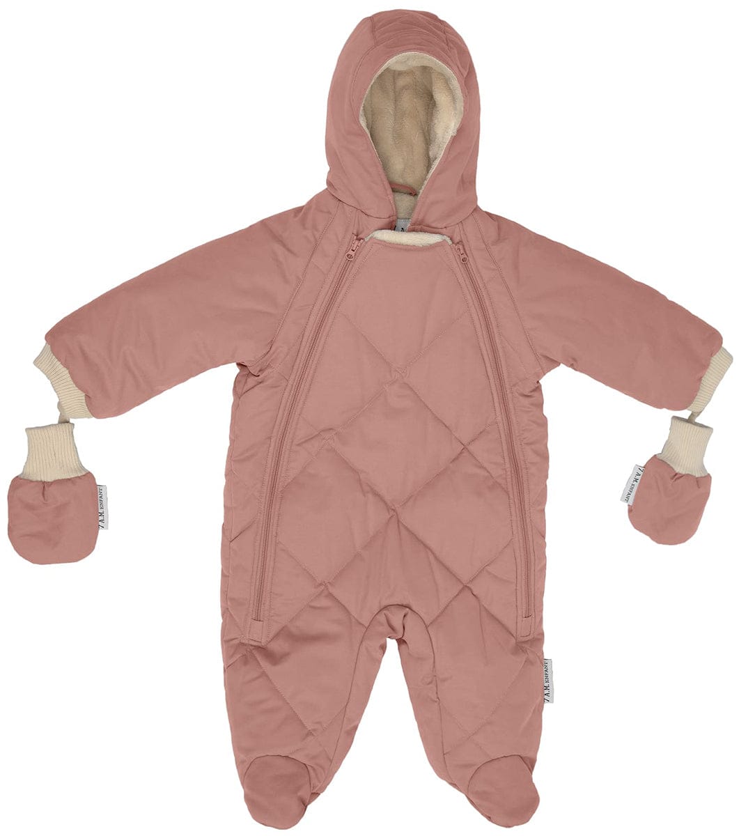 7 A.M. Enfant Snowsuit Bebe - Benji - Rose Dawn Quilted (6-12m) - SSB802-ROQ