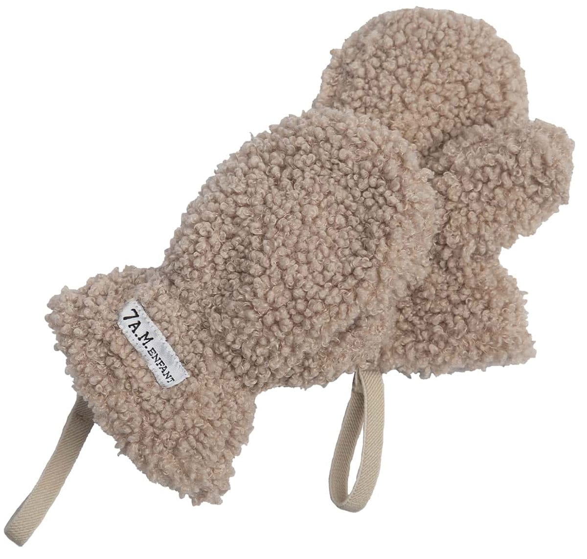 7 A.M. Enfant The Cub Mitten & Hat Set - Teddy - Oatmeal Teddy (0-6m) - MTCH901-TEDO