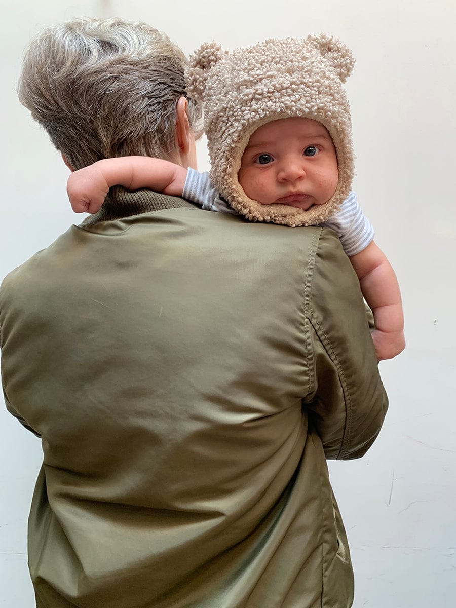 7 A.M. Enfant The Cub Mitten & Hat Set - Teddy - Oatmeal Teddy (12-24m) - MTCH903-TEDO