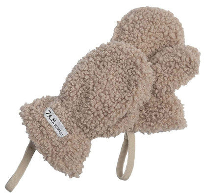 7 A.M. Enfant The Cub Mitten & Hat Set - Teddy - Oatmeal Teddy (12-24m) - MTCH903-TEDO