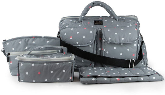 7 A.M. Enfant Voyage Bag, Small - Grey Dots - VB001S-GRYDOTS