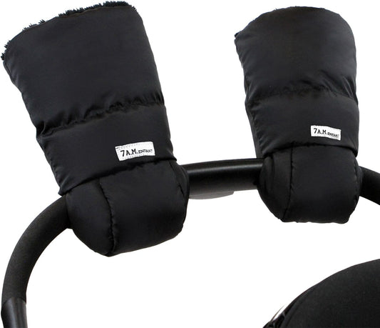 7 A.M. Enfant Warmmuffs - Black Plush - HM212-BP