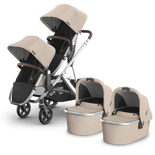 UPPAbaby Vista V3 Twin Stroller with RumbleSeat V3 + Bassinet Bundle - Declan - TWIN-V3-BAS-0303-VSO-NA-DCL