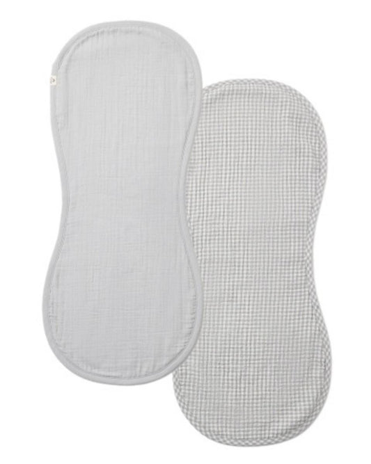 Quincy Mae Burp Cloth, 2 Pack Sky Gingham, Sky - Sky