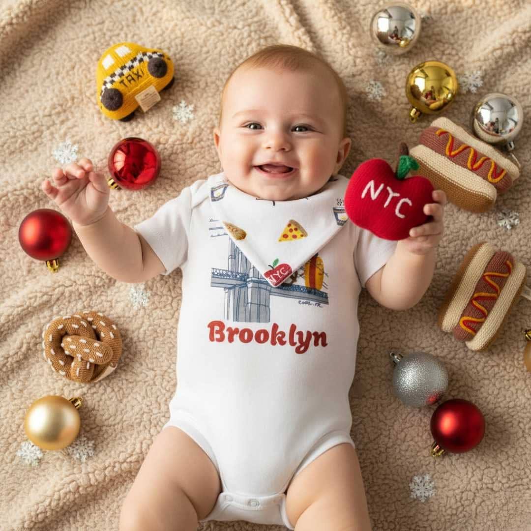 Estella Organic Baby Onesie with Brooklyn Buddies - 3-6 Months