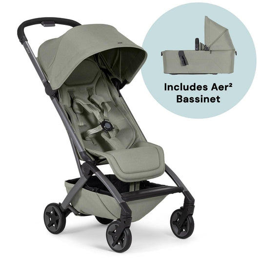 Joolz Aer2 Lightweight Compact Stroller + Bassinet Bundle - Sage Green - 440202-440252