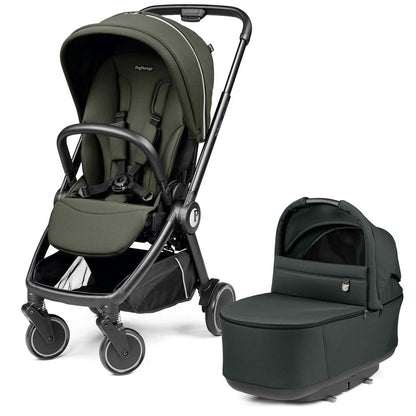 PEG City Loop Stroller + Pop Up Bassinet With Stand Bundle - Black / Metal / Metal - CLP-BAS-METAL