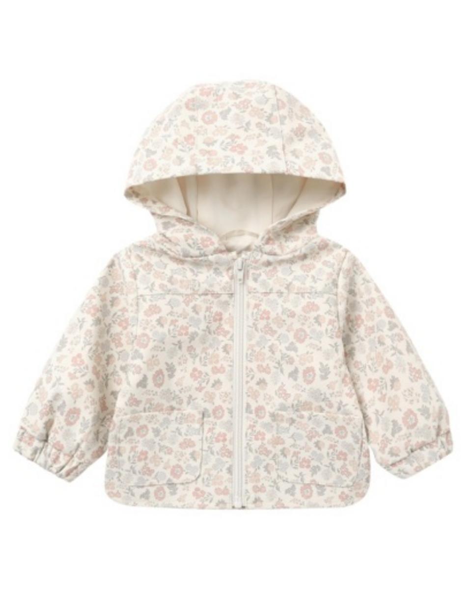 Quincy Mae Rain Coat Vintage Floral - Natural, 18-24M