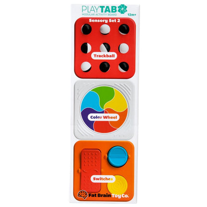 Fat Brain Toys PlayTab Tiles - Twist, Switch & Color Pop Sensory Set (Set 2) - FA488-4