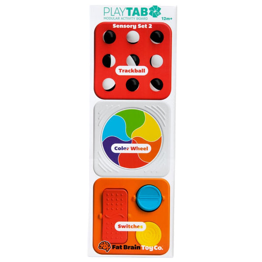 Fat Brain Toys PlayTab Tiles - Twist, Switch & Color Pop Sensory Set (Set 2) - FA488-4