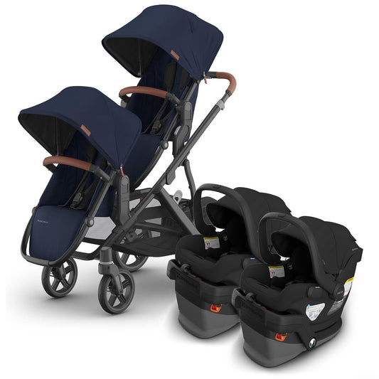 UPPAbaby Vista V3 Twin Stroller with RumbleSeat V3 + Mesa V3 Travel System Bundle - Noa / Jake - TWIN-V3-TRVL-MESA-V3-0303-VSO-NA-NOA