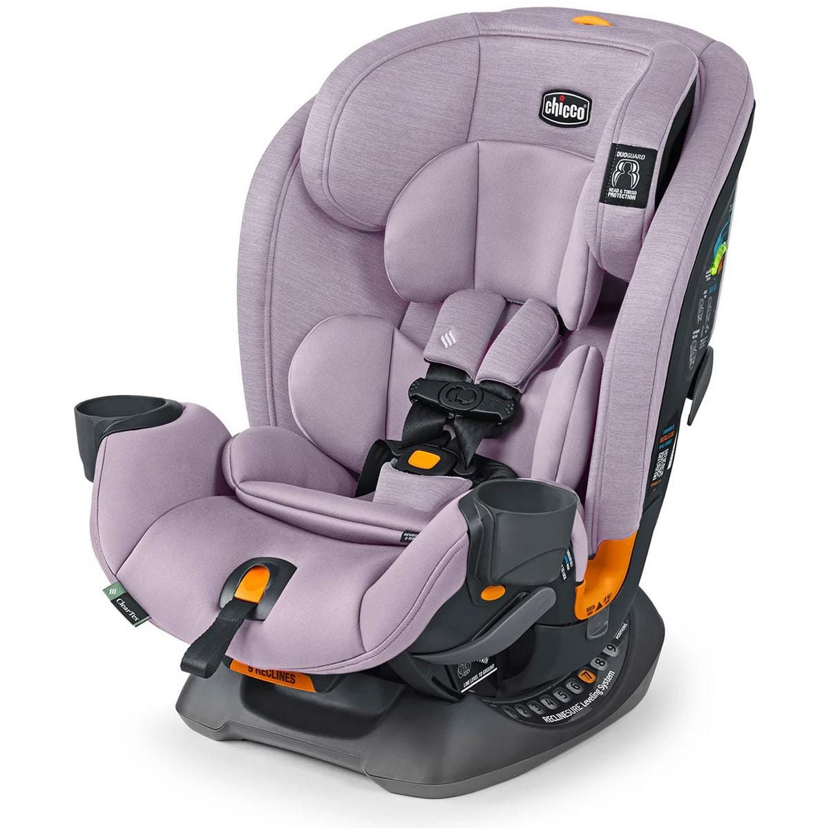 Chicco OPEN BOX OneFit ClearTex All-In-One Convertible Car Seat - Lilac - 07079741350070-ob