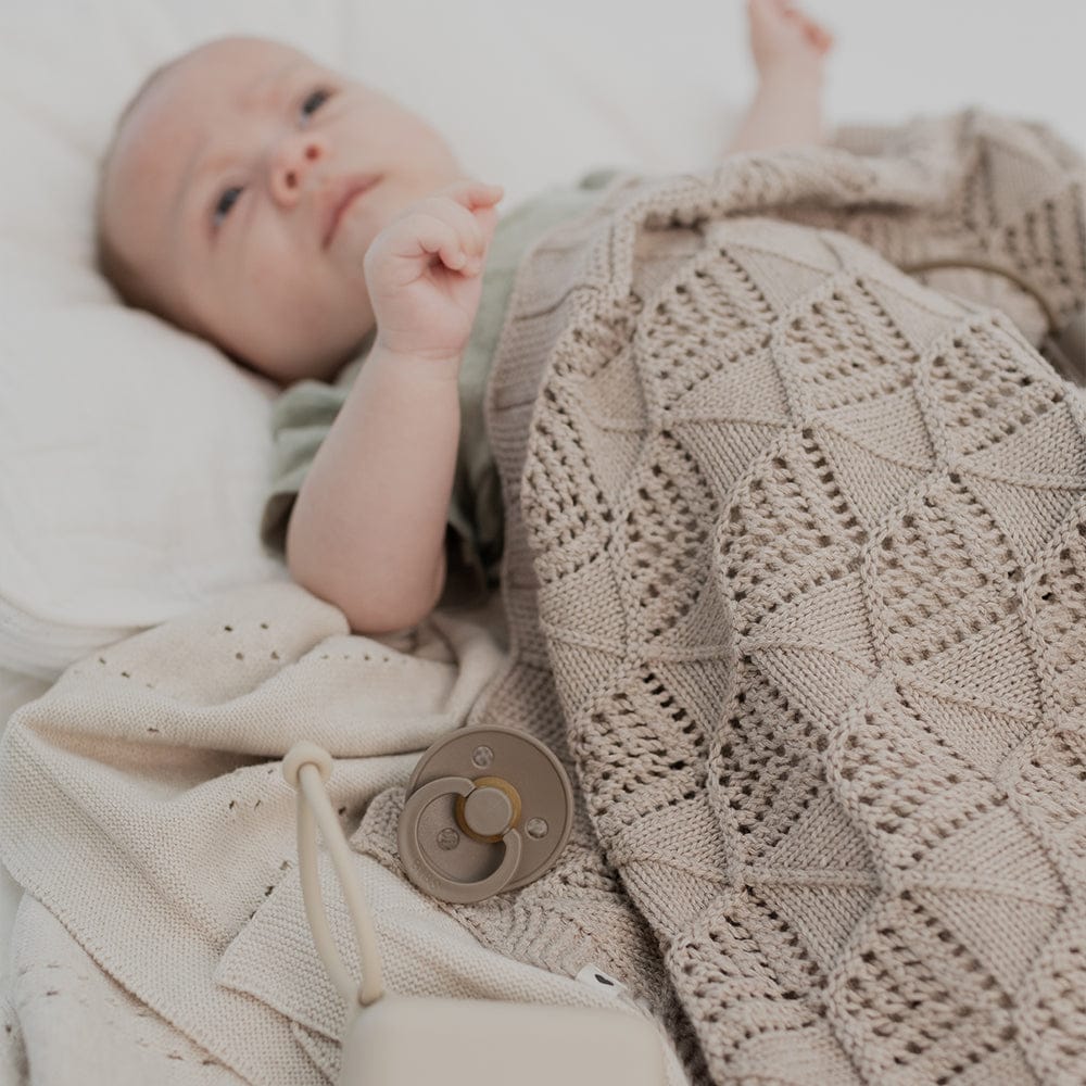 BIBS Knitted Blanket, Wavy - Vanilla - 9406245