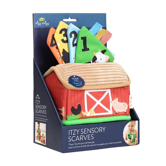 Itzy Ritzy Itzy Sensory Scarves "Tissue” Box for Put-and-Take Play - Farm Friends - 303351778