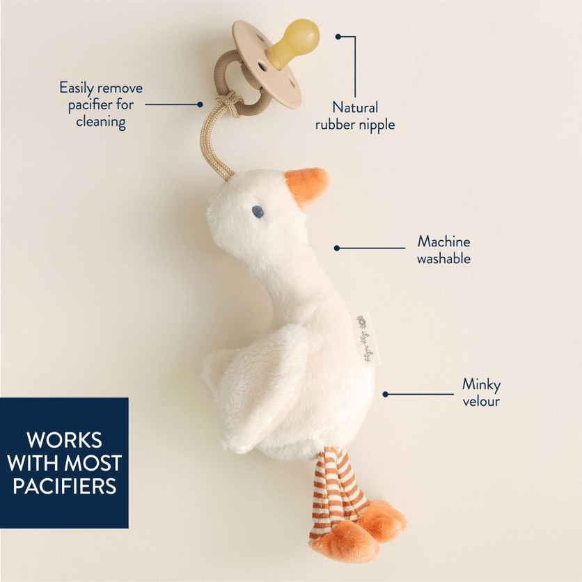 Itzy Ritzy Bitzy Pal Natural Rubber Pacifier & Plush - Goose