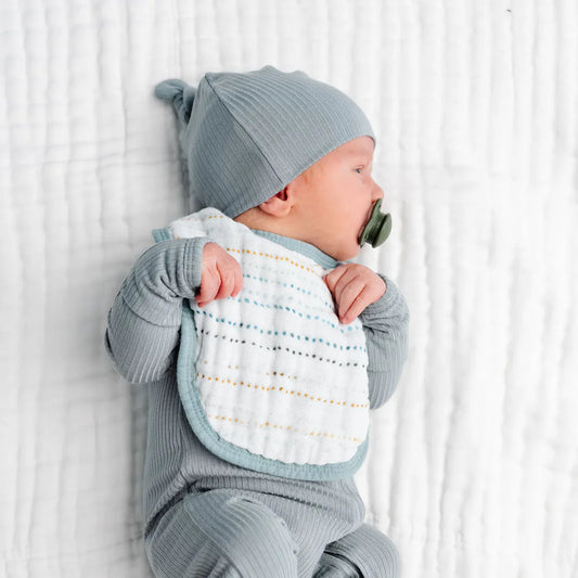 Lou Lou & Company Cloud Muslin Bib 2 pk - Conrad / Steel