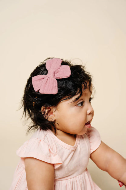 Lou Lou & Company Adventure Bow Headband - Mauve Pink